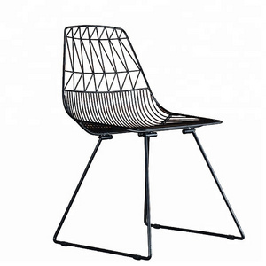 Modern Classic Metal Outdoor loft Studio Wire Hee Lounge Chair Stackable Harry Bertoia Steel wire leisure Chair with pad