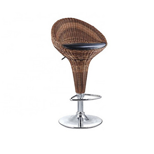 High Quality Rattan Bar Stool Gas Lift Height Adjusted Swivel Leisure Home Indoor Chairs