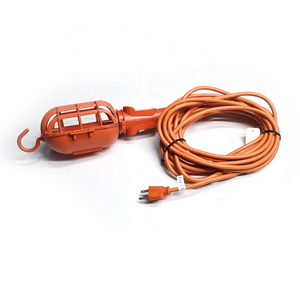 16/3 Gauge SJTW Trouble Light with Metal Guard , 75-Watt, 25-Foot, Orange