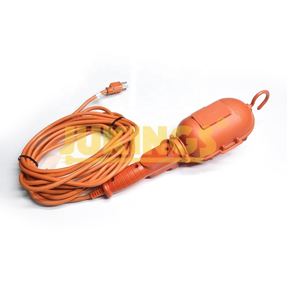 16/3 Gauge SJTW Trouble Light with Metal Guard , 75-Watt, 25-Foot, Orange