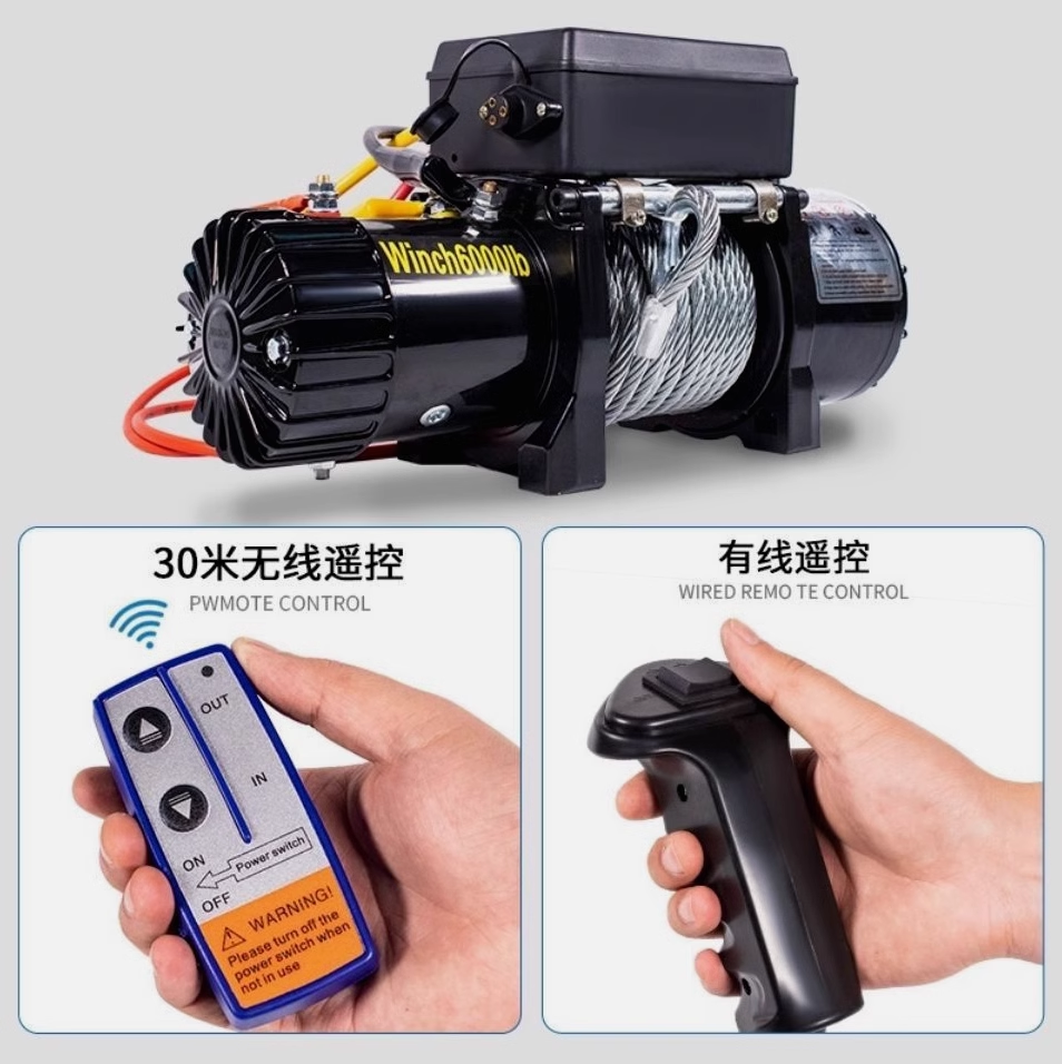 12 Volt Mining Small Wire Rope Manual Hand Offroad Electric Winches