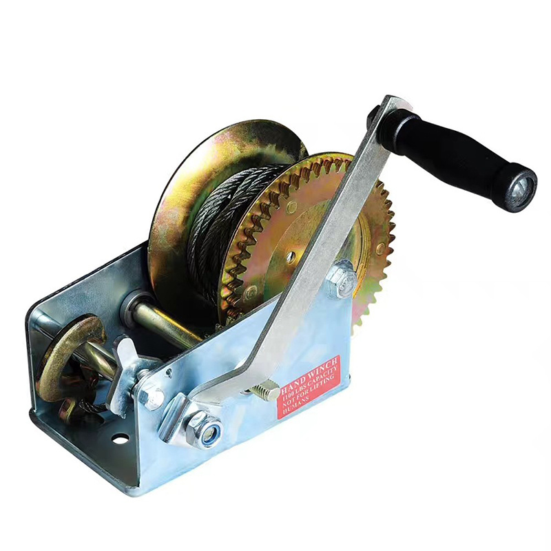 Marine Anchor 3000lbs Double Speed Manural Hand Winch 3000lb With non self-locking Without Webbing & Cable Cranes