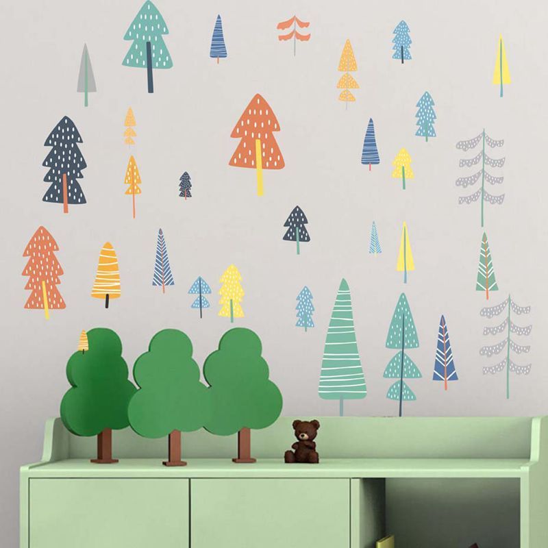 Cartoon forest tree wall sticker children's room nursery kids bedroom decoration vinyl adhesive waterproof wall mural decal