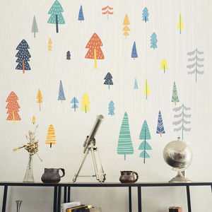 Cartoon forest tree wall sticker children's room nursery kids bedroom decoration vinyl adhesive waterproof wall mural decal