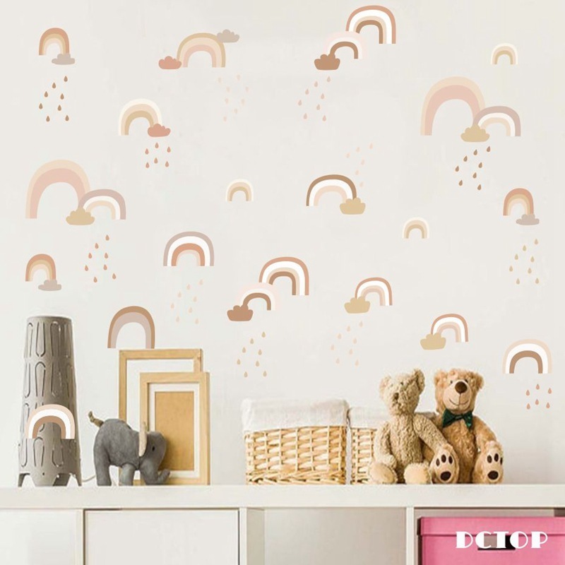 Rainbow wall decals children nursery wall sticker home decal peel and stick removable wall sticker for kids living room