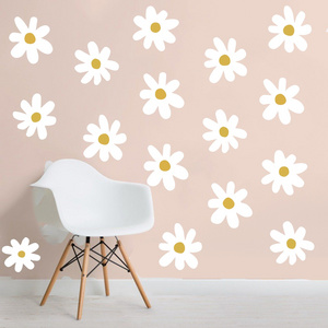 Ins small daisy living room wall decoration stickers PVC self-adhesive wardrobe flowers children's room bedroom wall stickers