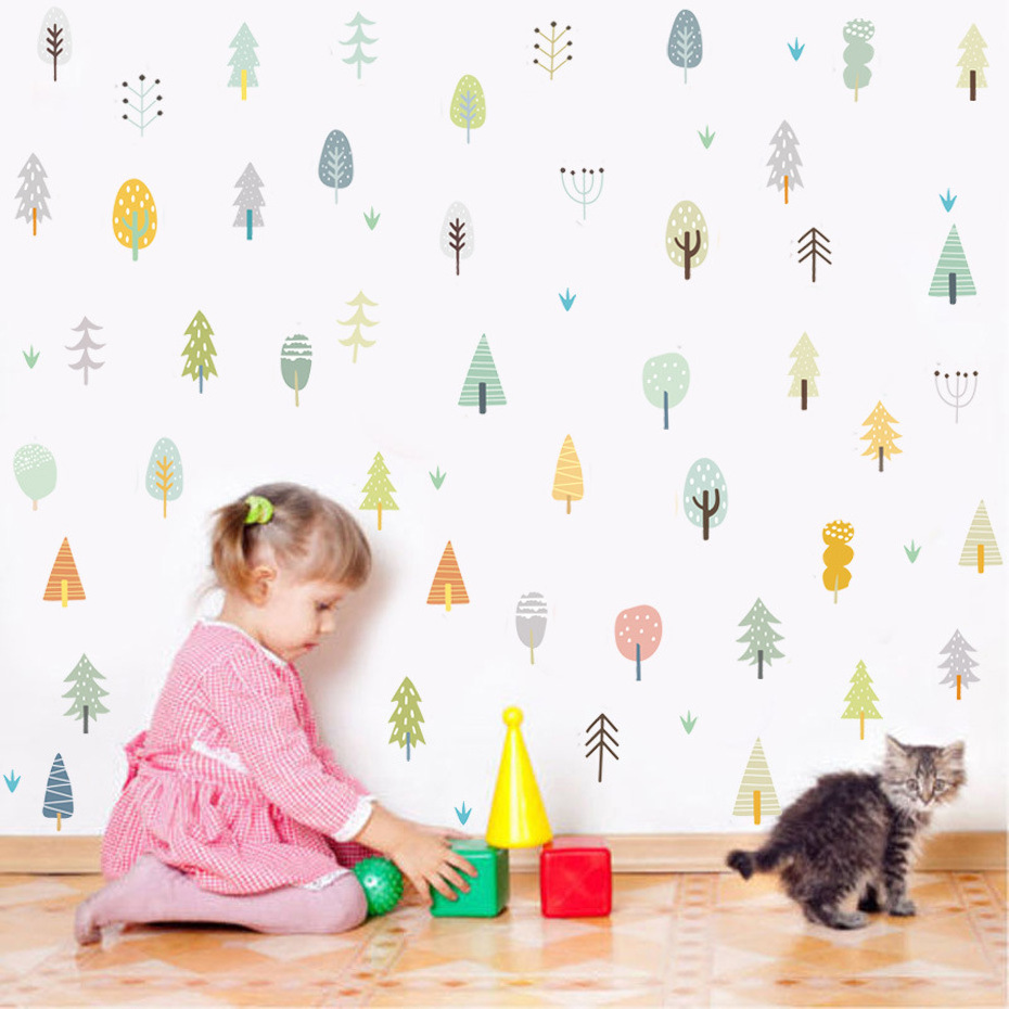 Waterproof Vinyl Wall Sticker Baby Nursery Decoration Child Room self-adhesive peel Wallpaper Vinyl Wall Sticker for kids