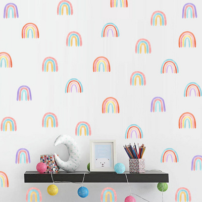 Rainbow Wall Decal Kindergarten Wall Decal Children's Room PVC Decorative Sticker Self adhesive Glass Wardrobe Graffiti