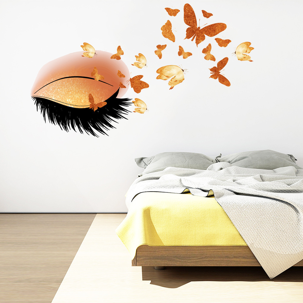 Girls Bedroom Wall Art Decal Vinyl Room Home Decoration Butterfly Wall Decals Girls Eyes Wall Stickers