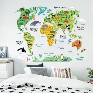 China Factory Direct Wholesale World Traveler Wall Sticker with high quality for Room Decorations world map kids sticker free