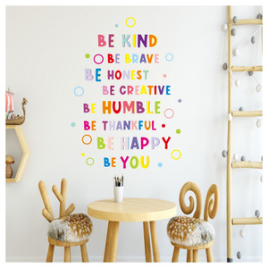 Colorful Number Alphabet Inspirational Word Home Decoration Removable Baby Room Wall Sticker