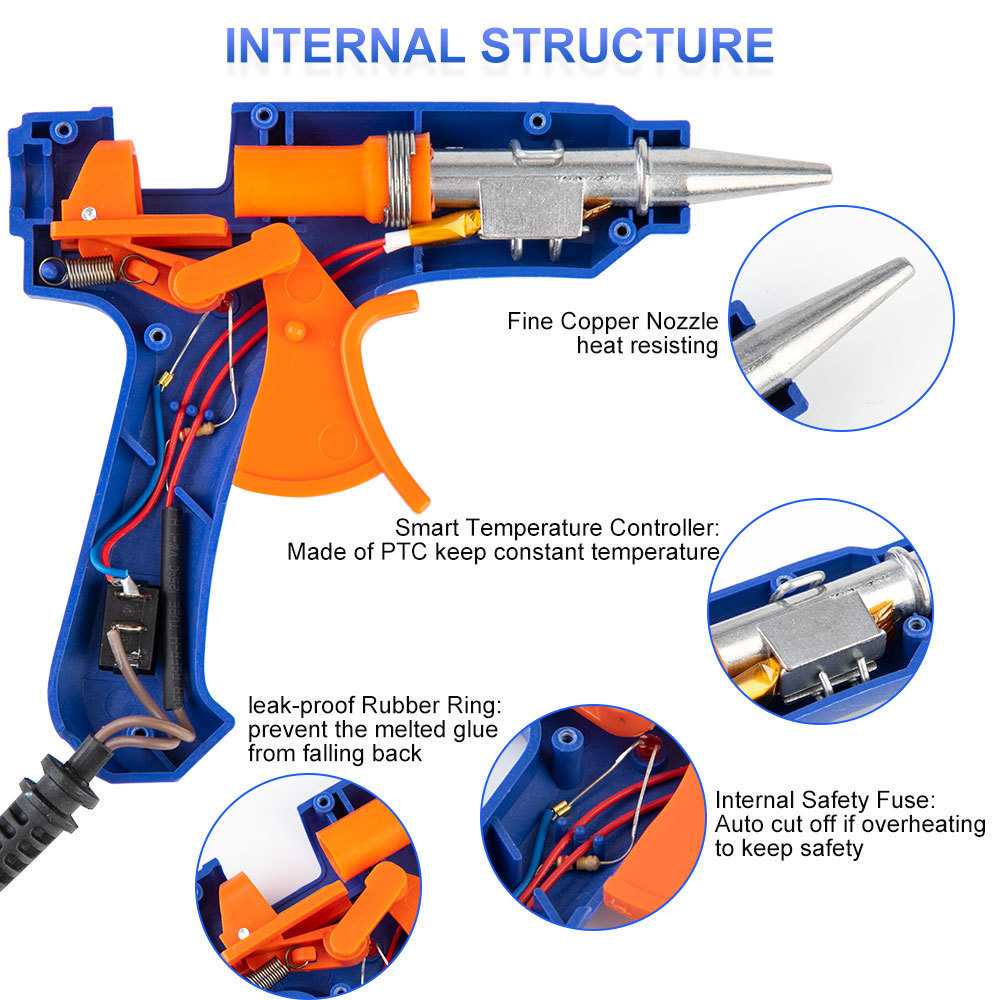 100W Industrial Mini Guns Electric Heat Temperature Tool Hot Melt Glue Gun