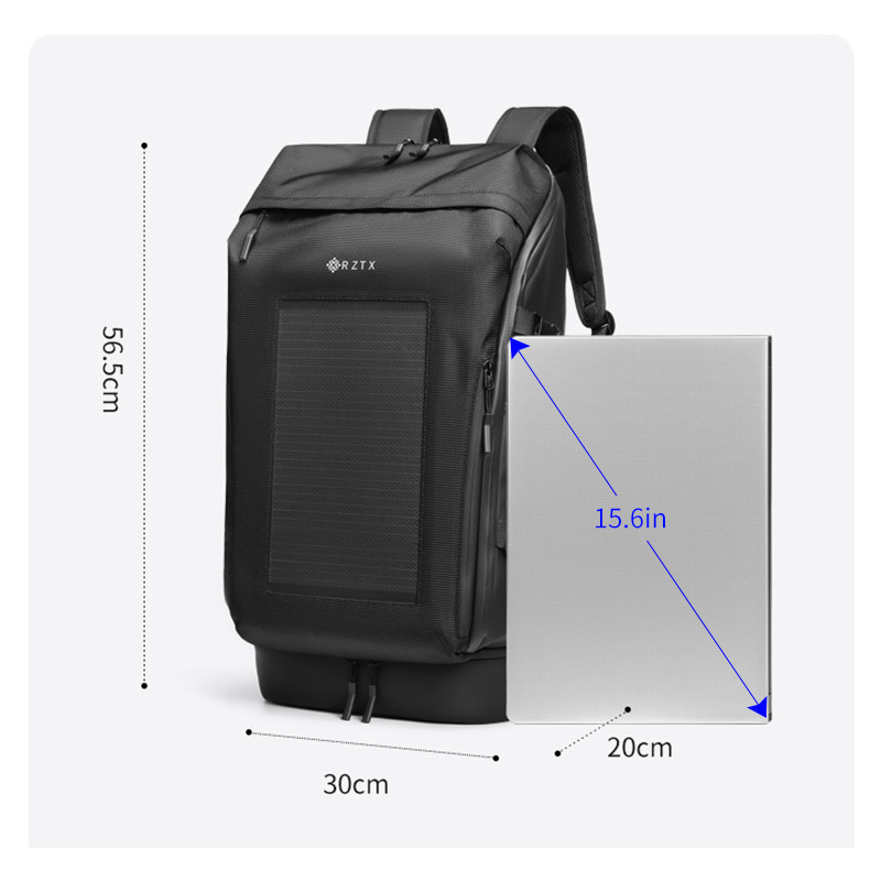 17-Inch Waterproof Laptop Backpack USB Charger Custom Anti-theft Business Travel School Bag Fashion Solar Panel Backpacks