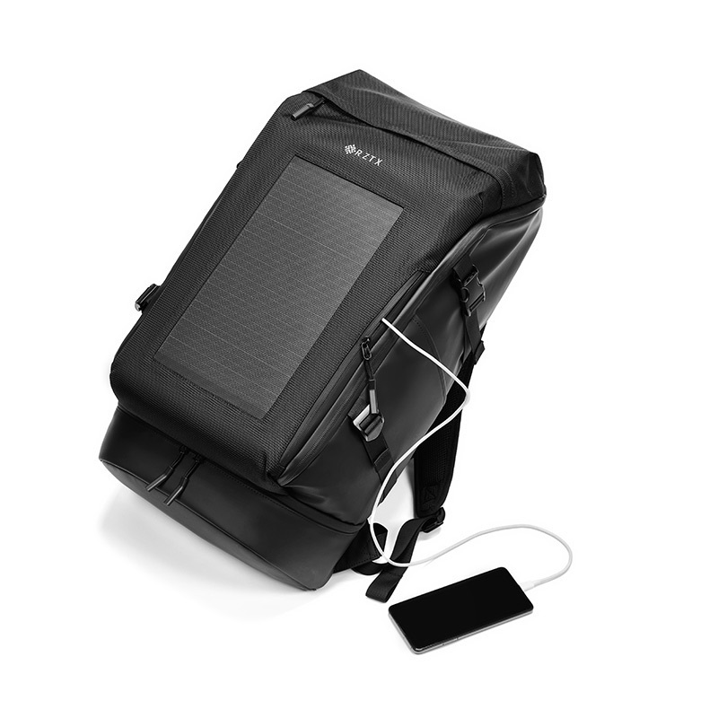 fashion water resist USB charging multifunction backpack solar battery power bank panel  bag  outdoor travel bag