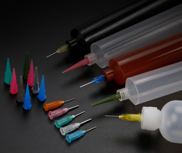 Plastic Industrial Syringe PP Applicator Tips 18G Protecting Adhesive Glue Dispensing Needle Flat Blunt Nozzle Tips