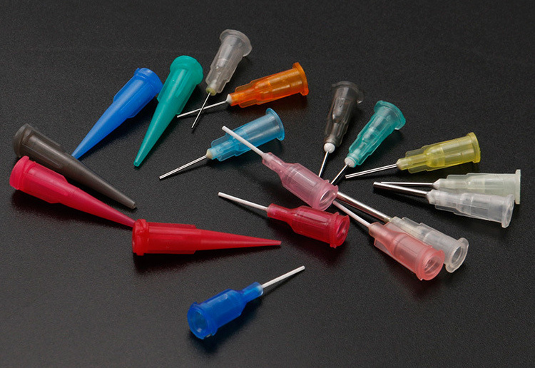 Plastic Industrial Syringe PP Applicator Tips 18G Protecting Adhesive Glue Dispensing Needle Flat Blunt Nozzle Tips