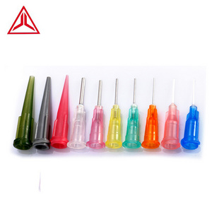 Plastic Industrial Syringe PP Applicator Tips 18G Protecting Adhesive Glue Dispensing Needle Flat Blunt Nozzle Tips