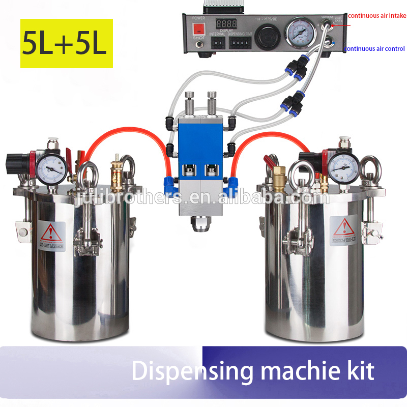 Semi automatic ab resin epoxy glue dispenser pneumatic automatic dispenser gun epoxy 2 component glue dispensing machine