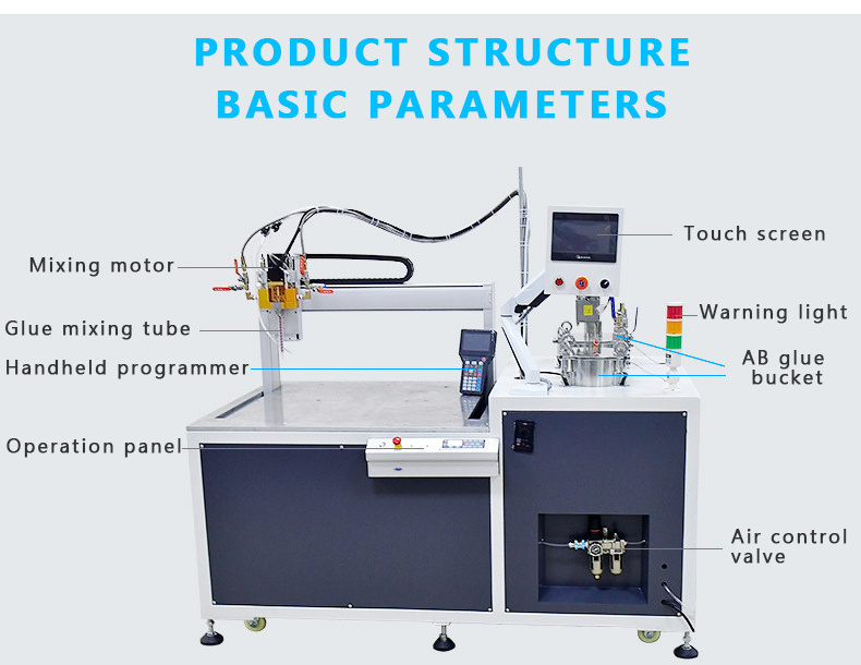 two-component glue dispensing machine epoxy resin coating mixing  machine 10: 1/ab glue filling machine