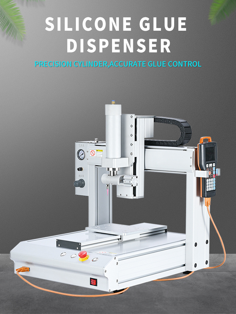 Automatic bench top desktop 3 axis PLC programmable high speed speaker glue dispenser syringe glue dispensing machine