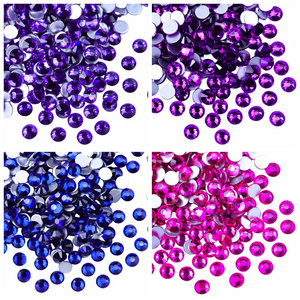 New Colors Blue Purple Customized Package Logo Factory Wholesale Non Hotfix Flat Back Glass Rhinestones For Arts Crafts In Bulk