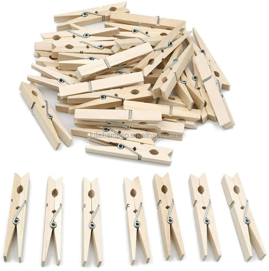 Factory-direct  High Quality Non Staining Natural Wooden Clothespins Wooden Clothes Peg Bamboo Clothes Peg Bamboo Peg