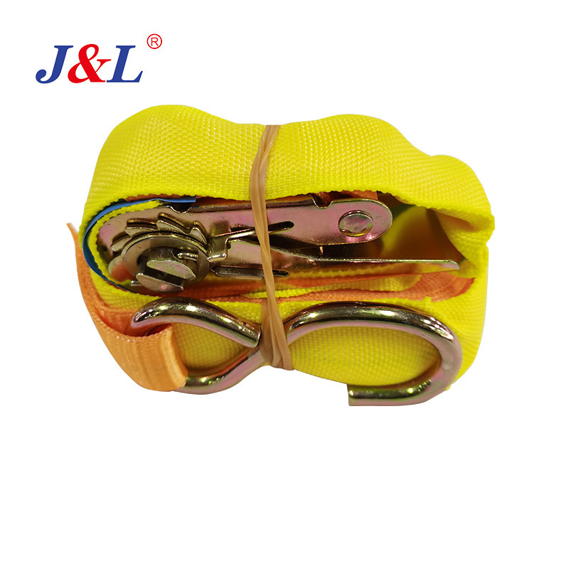 JULI truck loading belt cargo strap 0.8T-10T 6M-12M with ratchet hook s hook close double j hook tie down cargo lashing belt