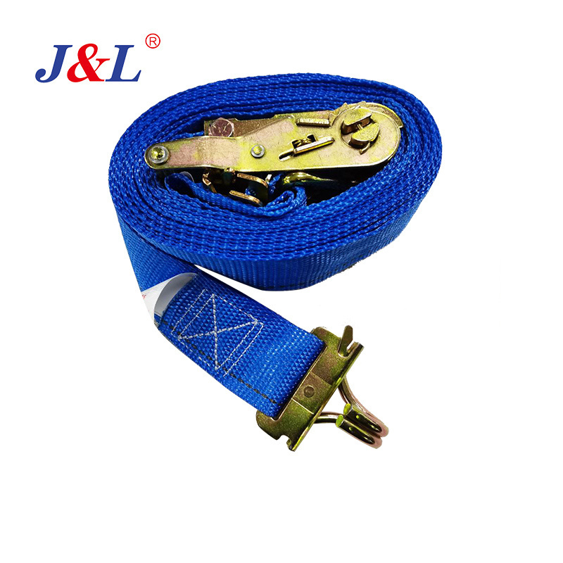 JULI truck loading belt cargo strap 0.8T-10T 6M-12M with ratchet hook s hook close double j hook tie down cargo lashing belt