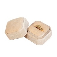 New Package Box Best-Selling Jewelry Packaging Gift Box Velvet Regular Octagon Wedding Ring Box For Jewelry