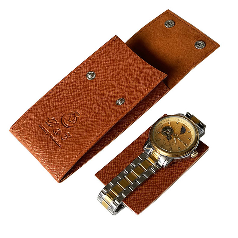 Pouch Bag Custom Mechanical Watch Bag Genuine Leather Luxury Suede Watch Roll Pouch For Gift Mechanical Watch Pouch