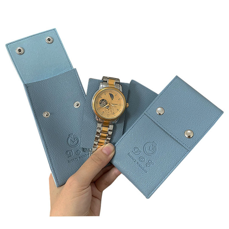 Pouch Bag Custom Mechanical Watch Bag Genuine Leather Luxury Suede Watch Roll Pouch For Gift Mechanical Watch Pouch