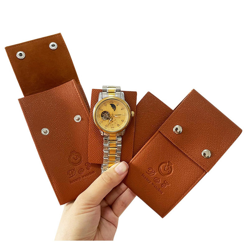 Pouch Bag Custom Mechanical Watch Bag Genuine Leather Luxury Suede Watch Roll Pouch For Gift Mechanical Watch Pouch