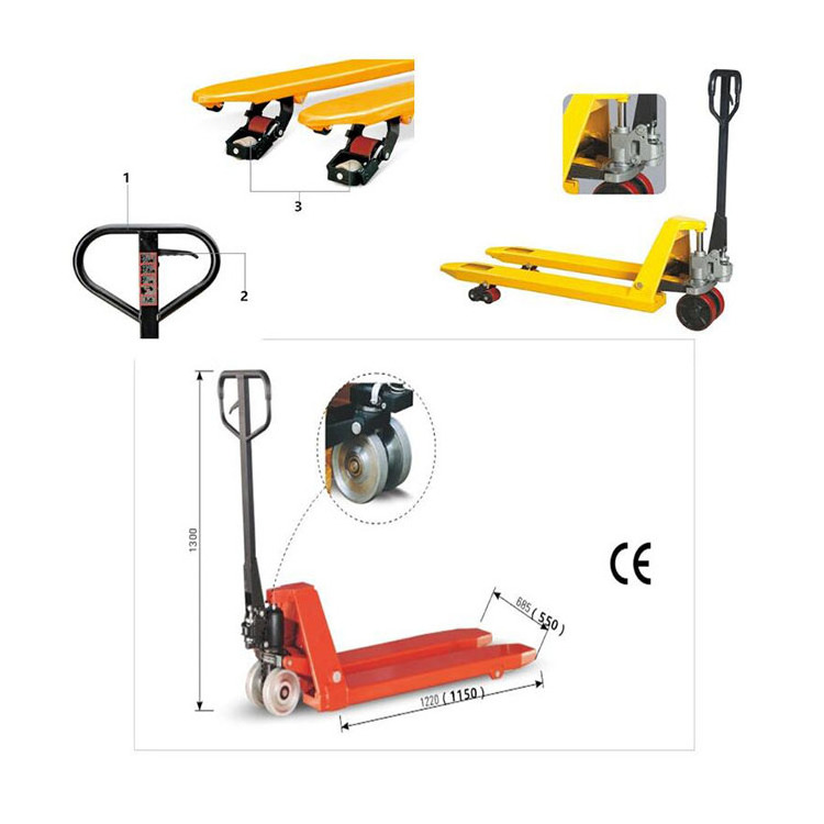 high quality pallet truck factory supply 2ton hand forklift hydraulic manual pallet truck 3 ton pallet jack forklift manufacture