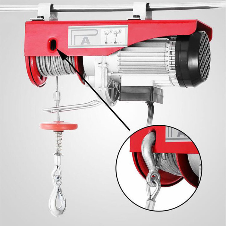 Pa500kg Mini Electric Hoist 110/220v Small Construction Lifts with Anti-rotation Wire Rope Mini Electric Hoist Motor Provided