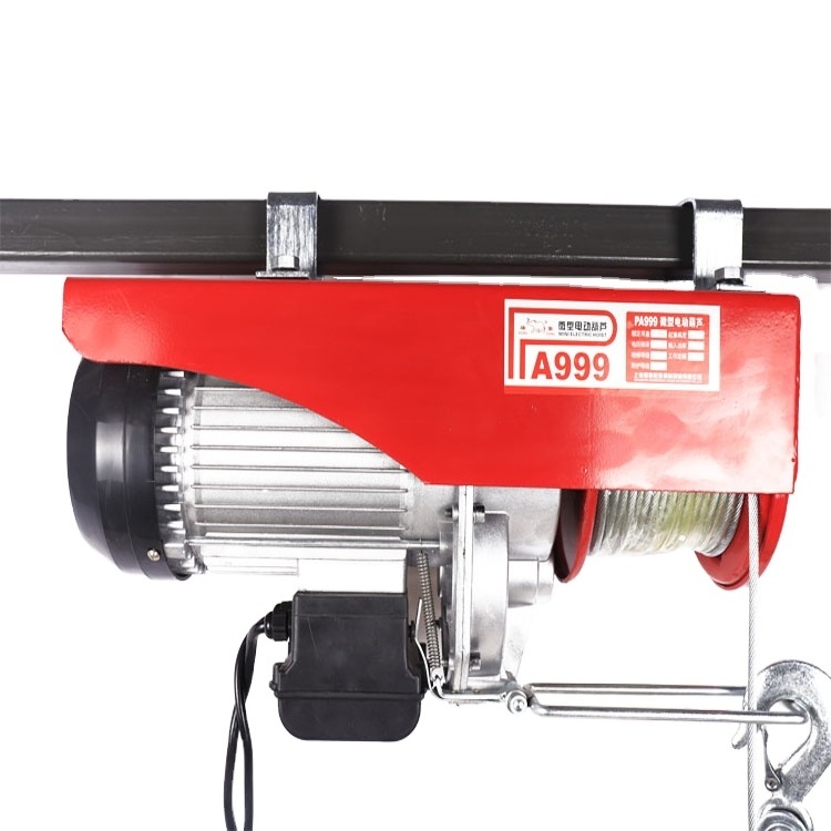 High Quality mini electric hoist 220v galvanized cable lifter 100kg 200kg wire rope Electric Hoist Building Construction Used