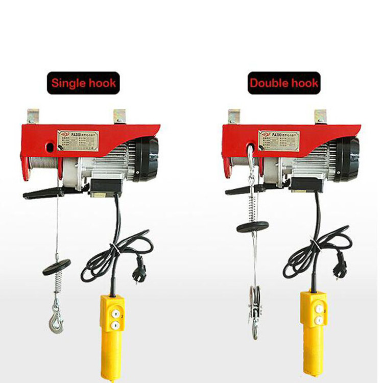 Pa500kg Mini Electric Hoist 110/220v Small Construction Lifts with Anti-rotation Wire Rope Mini Electric Hoist Motor Provided