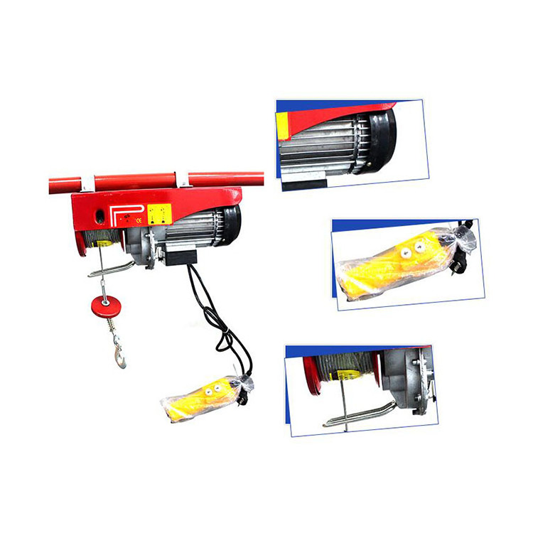 Pa500kg Mini Electric Hoist 110/220v Small Construction Lifts with Anti-rotation Wire Rope Mini Electric Hoist Motor Provided