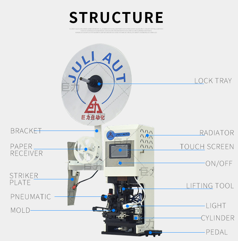 Multi-core sheath cable wire stripping terminal crimping machine semi automatic press for xh vh zh jst molex