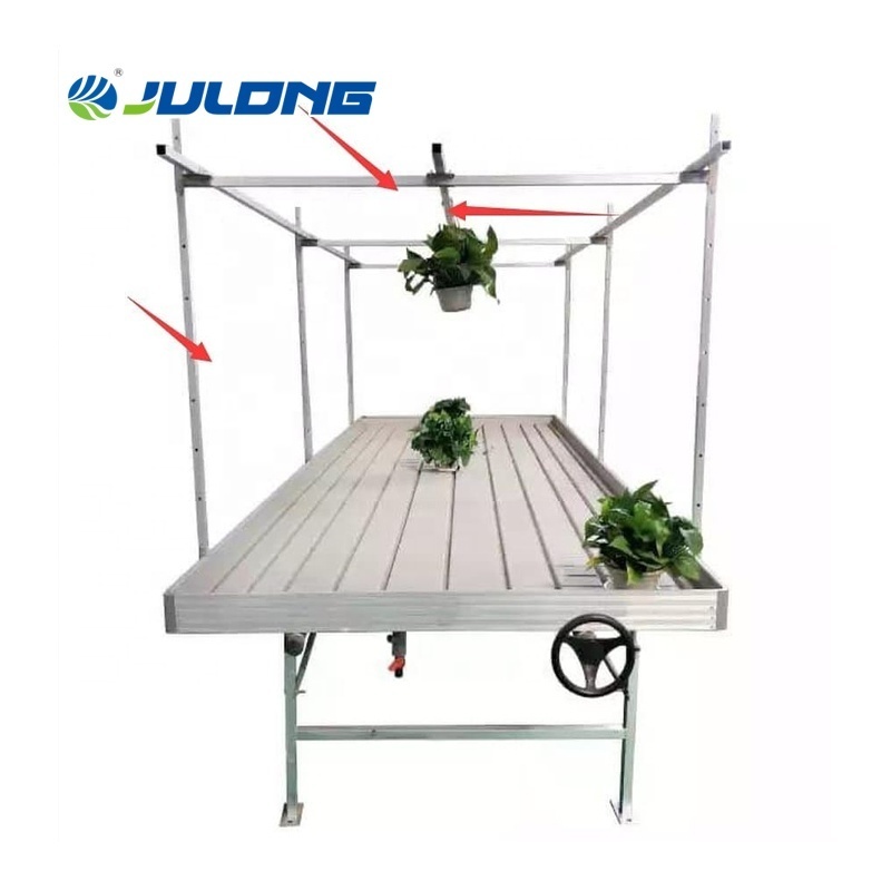 Agriculture growing ebb and flow table 4x8 flood table rolling bench hydroponic system greenhouse