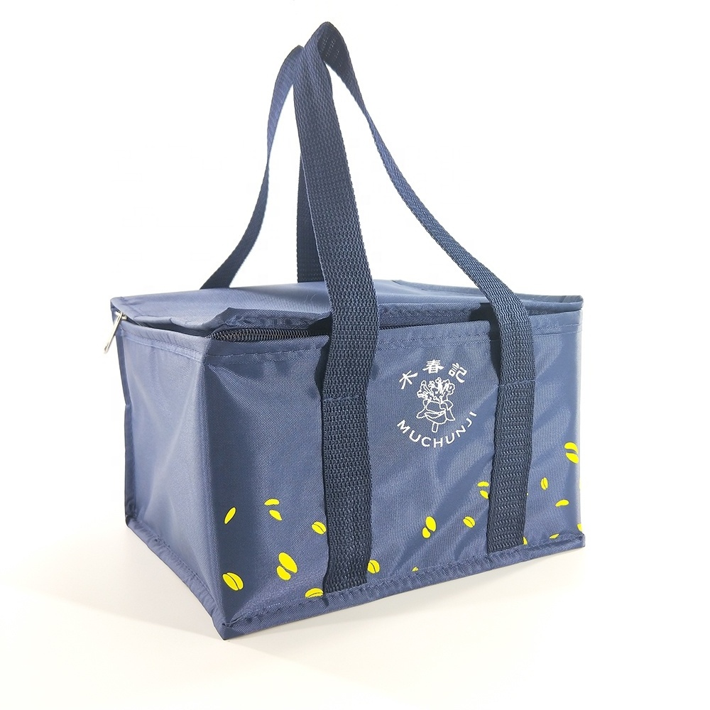 Custom Imprint Portable blue Insulated Thermal Lunch Oxford Tote tyvek cooler bag