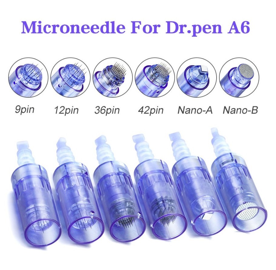 10/50 Pieces A6 Pen Derma Needle Pen Needle Tip Cartridge 9/12/36/42 / Nano for Micro Electric Rolling Derma Therapy Stamp