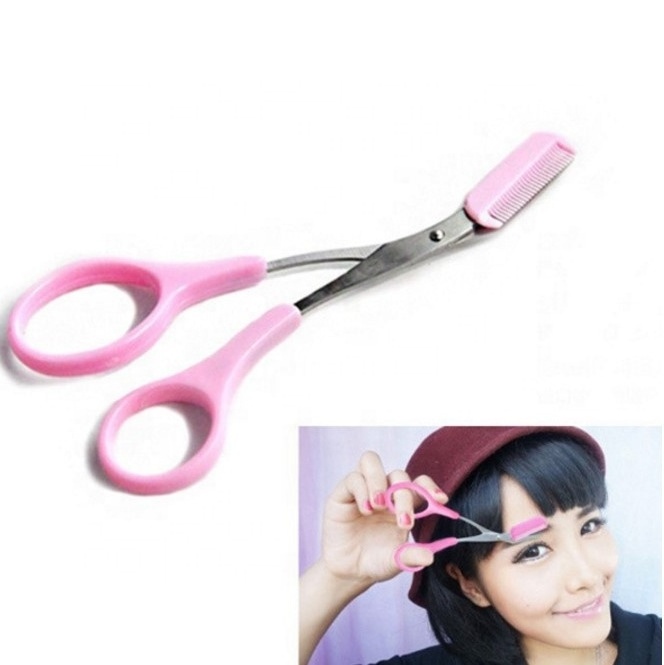 JULONG Women Scissor comb Eyelash tool Eyebrow shear groom eye brow Trimmer cosmetic makeup hair trim