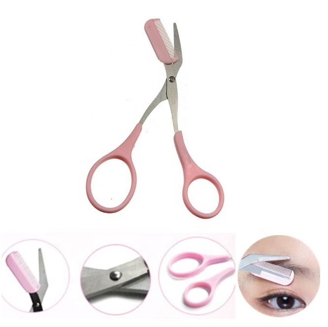 JULONG Women Scissor comb Eyelash tool Eyebrow shear groom eye brow Trimmer cosmetic makeup hair trim