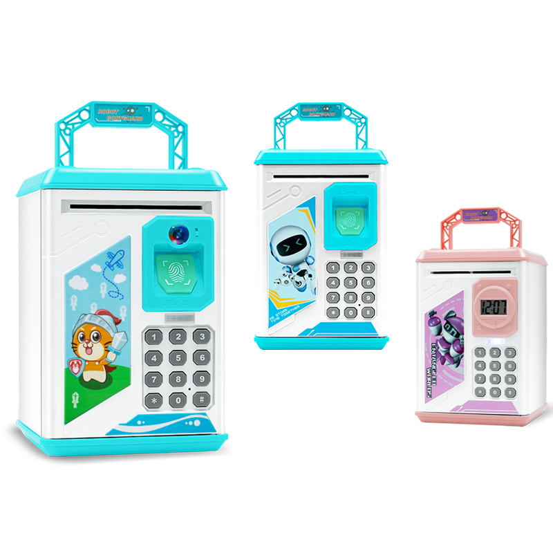 Children toys battery power electronic Kids indoor password safe automatic toys plastic electronic piggy money saving bank