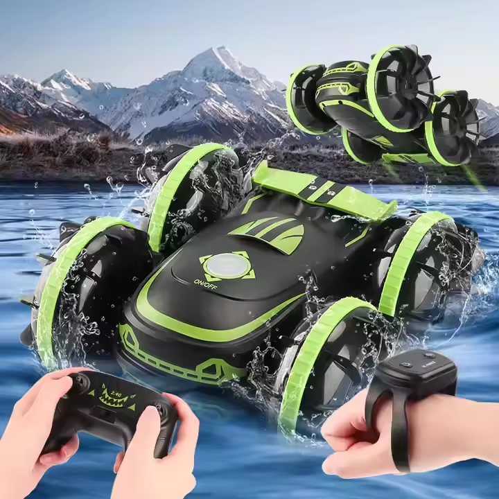 2.4G Stunt Waterproof All Terrain Amphibious Four Wheel Drive Radio Control Car Amphibious Remote Vehicle Car