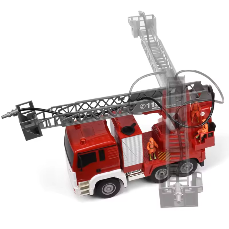 New arrival Children alloy transport lights and sound and friction Fire Truck Toy RC Fire Engine Truck