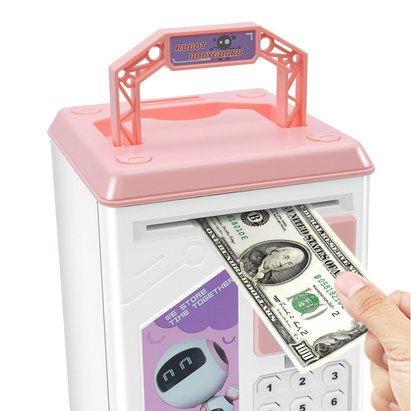 Children toys battery power electronic Kids indoor password safe automatic toys plastic electronic piggy money saving bank