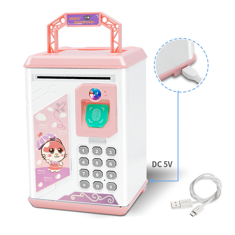 Children toys battery power electronic Kids indoor password safe automatic toys plastic electronic piggy money saving bank