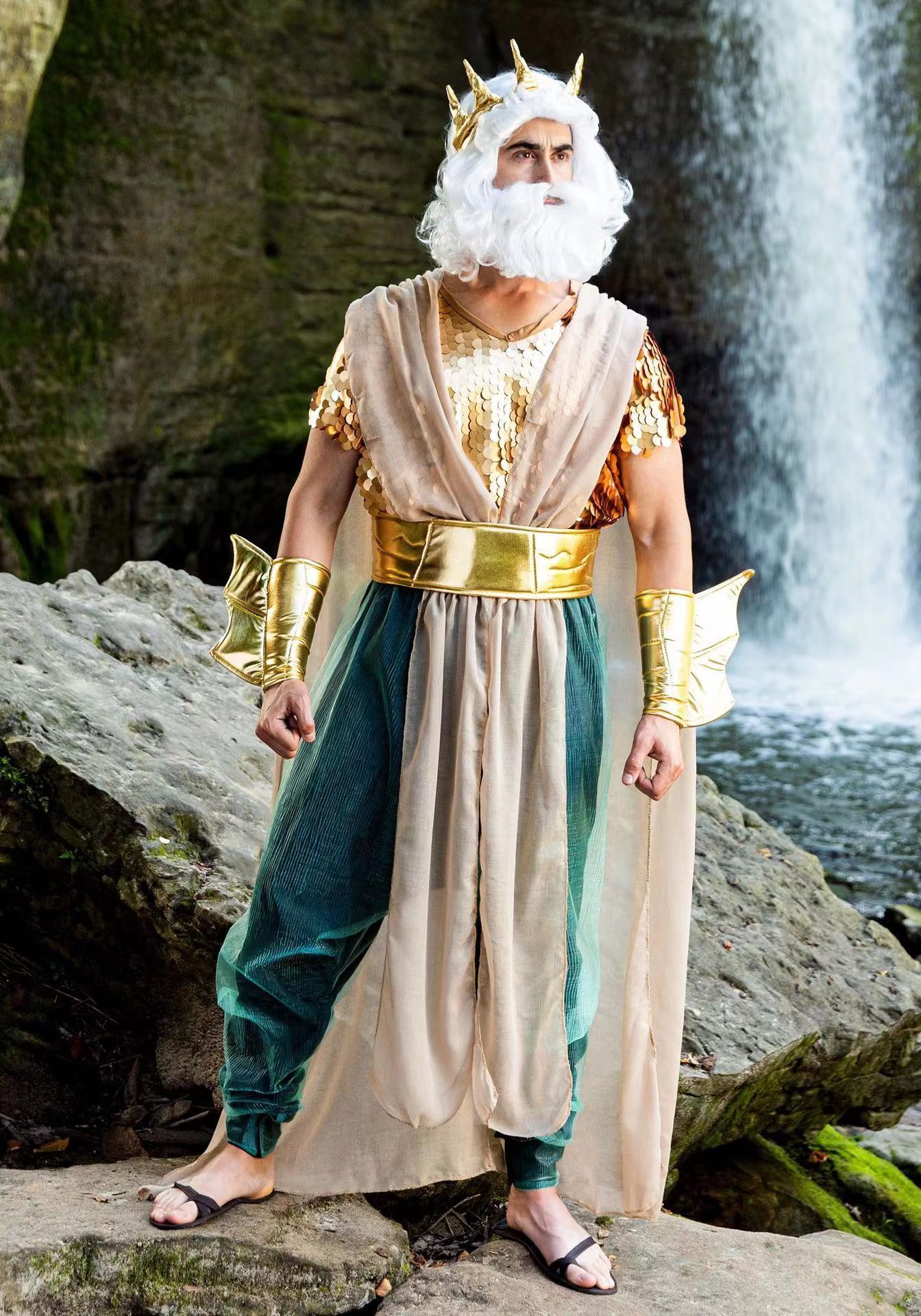 Halloween Movies Ancient Greek Sea God  Cosplay Costumes Sea Goddess Mera Queen Performing  stage costumes