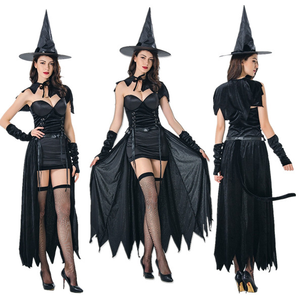 Adult halloween  role play sexy cape queen devil witch costume